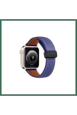 En-cag Watch 42mm Uyumlu Kr414 Daks Deri Kordon - Lacivert Bss