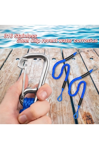 2 Adet 120 Cm Kancalı Esnek Bağlama Kayışı 816 Kg - Atv, Tekne, Pikap İçin