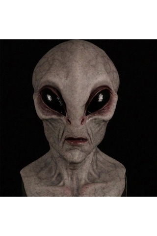 Uzaylı Lateks Maske Cadılar Bayramı Uzaylı Korku Maskesi Başlığı Uzaylı Gri Diğer