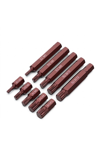 Rico 10 Parça M Diş Yıldız Torx Bits Uç Kısa Uzun M5 M6 M8 M10 M12