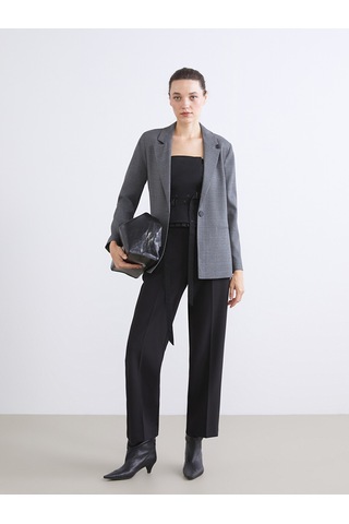 Lcwaıkıkı Classic Gri Ekose Kadın Blazer Ceket