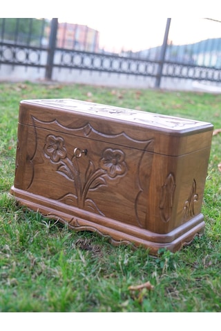 El Oyması Ahşap Sandık Dekoratif Ve Depolama Amaçlı
