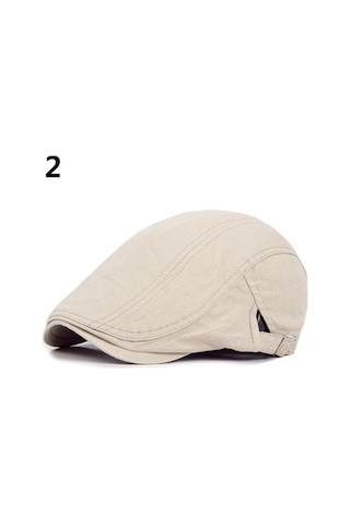 Jmsstore Erkek Klasik Düz Renk Kasket Şapka - Bej