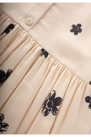 Cigit Papatya Desenli Elbise 2-8 Yaş Siyah Papatya Desen Siyah