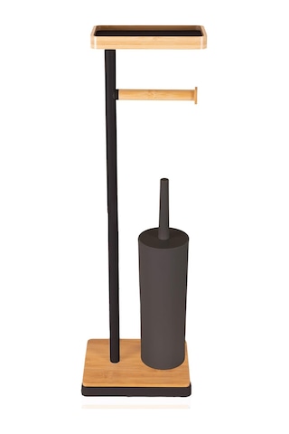 The Mia Tepsili Ve Fırçalı Tuvalet Kağıdı Standı Siyah 759 Siyah