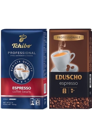 Tchibo Profesional Espresso Çekirdek Kahve 1 KG + Tchibo Eduscho Espresso Profesional Çekirdek Kahve 1 KG