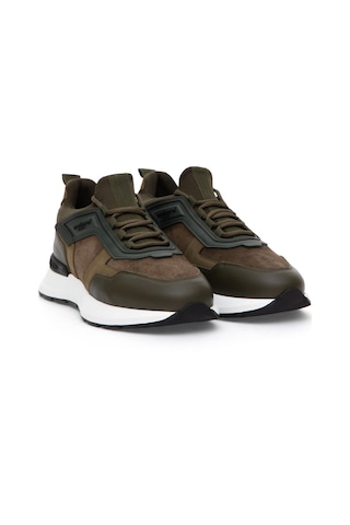 Cacharel Haki %100 Deri Sneaker Ayakkabı Yesıl