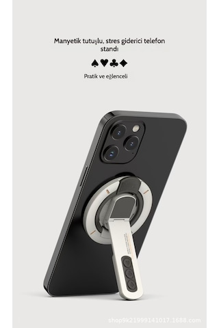 Snapbuy Manyetik Telefon Standı Stres Giderici, Mıknatıslı Tasarım Beyaz
