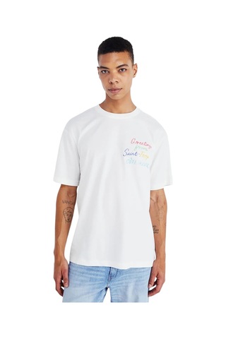 Only O Yaka Baskılı Erkek T-shirt Onsmanı Lıfe Rlx Hıdeout Ss Tee Beyaz