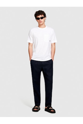 %100 Pamuk Göğsü Cepli Bisiklet Yaka Slub T-shirt Erkek Beyaz T-shirt - 324p3wf0s103l Beyaz