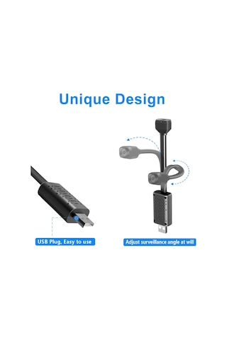 En Küçük Kablosuz Wifi Usb Kamera, Hd1080p Mini Casus Usb Kamera, Bebek Monitörü, Video Kaydı Canlı Beslemeli Dad Genel