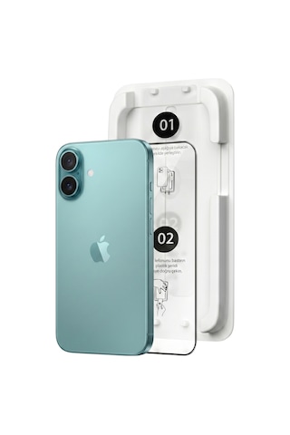 Fulltech Magicbox iPhone Uyumlu 16 Plus/ 15 Plus Premium Tempered Glass Aparatlı Ekran Koruyucu - Clear