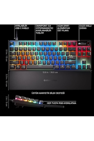 Steelserıes Apex Pro Tkl Gen 3 Mekanik Kablolu Gaming Q Klavye - Uk