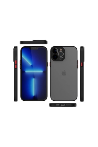 Apple Uyumlu iPhone 15 Pro Kılıf Arkası Mat Leke Yapmaz Kenarları Renkli