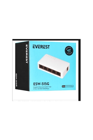 Everest ESW-515G 5 Port Gigabit Ethernet Switch Hub Beyaz