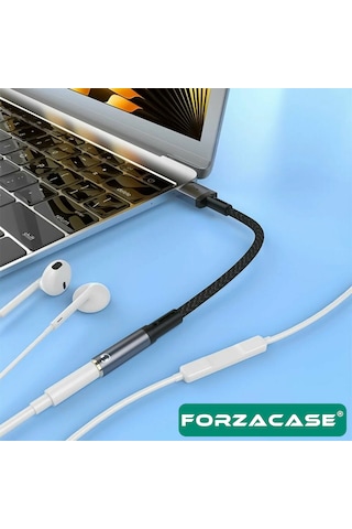 Forzacase Usb-a Girişli Telefonlarla Uyumlu Kablolu Kulaklık Çevirici Jack Aux Çevirici - Fc1181 Siyah