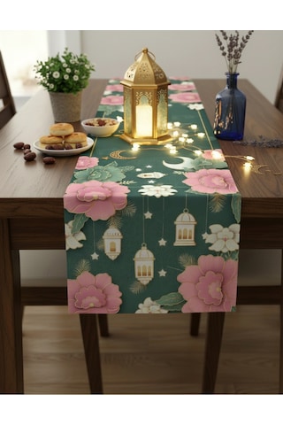 Ramazan Ayı Motifli Dijital Baskılı Runner Masa Örtüsü 40x140 Cm Rmz-2