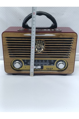 Meier M-115bt Nostaljik Radyo Bluetooth Hoparlör Fm Sd Kart Usb Girişi Ses Bombası - Kahverengi- Tek
