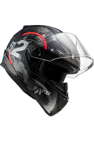 Ls2 Rapid 2 Circle Kapalı Kask Kırmızı - Mat Siyah