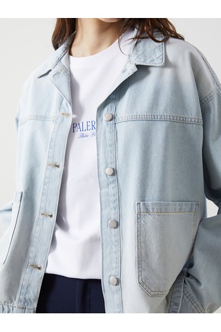 Lcw Vision İndigo Oversize Kadın Jean Gömlek Ceket