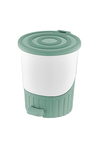 Dünya-01070-867 Pastel- Çöp Kovası Plastik 14lt 315x285x335mm Yeşil Pedallı Lüx - 6'li Paket