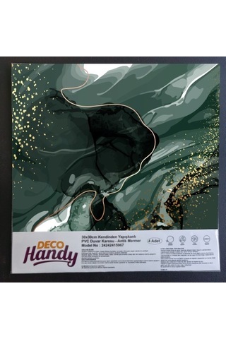 Decohandy Pvc Duvar Karosu 30x30cm 4'lü Paket - Zümrüt 0,36m2