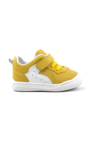 Rakerplus Hakiki Deri Sarı Cırtlı Lastikli Bebek Sneaker Sarı