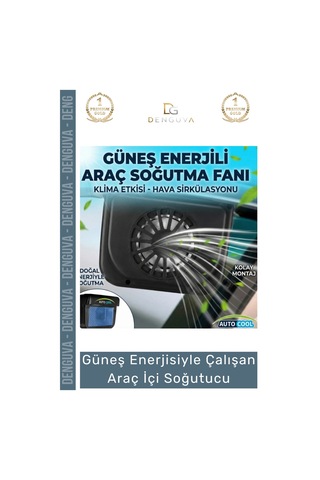 Araçfanı Güneş Enerjili Auto Cool Portatif Oto Havalandırma Fan Sistemi Çalışan Araç İçi Soğutucu