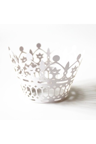 Suntek 50 Adet Lazer Kesim Taç Tema Cupcake Sarmalayıcılar