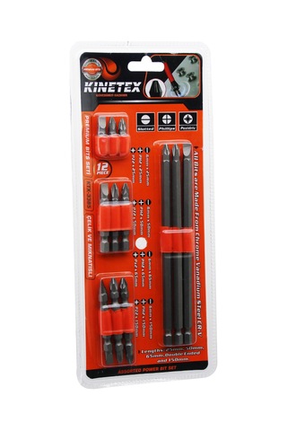 12-in-1 Matkap Bits Uç Seti Ph2, Pz2, Düz - 12 Parça