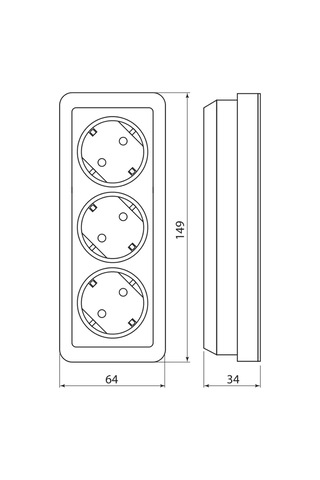 Tdmelectric Üçlü Priz, İletim Zeminli Ve Çocuk Emniyetli 217413199 Ladoga
