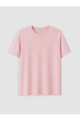 Lcwaıkıkı Curve Pembe Büyük Beden Soft Touch Kadın Tişört