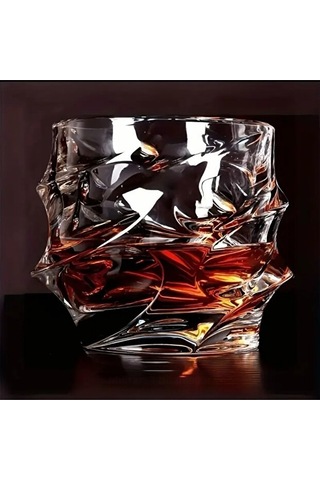 Premium Kristal Viski Kadehi - El Işçiliği Özel Seri - Lüks Hediyelik Iskoç Tasarım Bourbon Ve Viski Bardağı Şeffaf