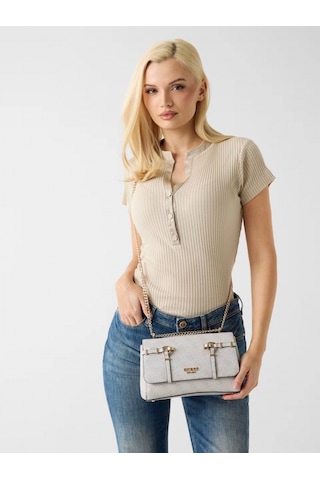 Guess Leona Logolu Dönüştürülebilir Kapaklı Çapraz Askılı Kadın Mavi Omuz Çantası Hwsg9917210-bnn Mavi