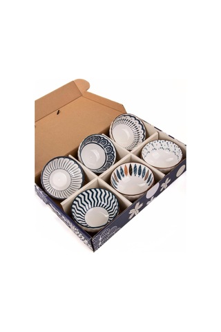 Tr Mukko Home 6'li Desenli Porselen Kase Seti 320 Ml, Çorbalık, Kahvaltılık, Atıştırmalık Kase Hediyelik Kutulu, Diğer
