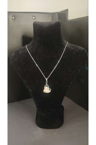 0038 Pembe Kalp Özel Günler İçin Hediyelik Kolye Gold