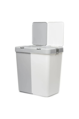 Motek Çok Amaçlı Çift Bölmeli 80 Litre Çamaşır Kirli Sepeti Beyaz