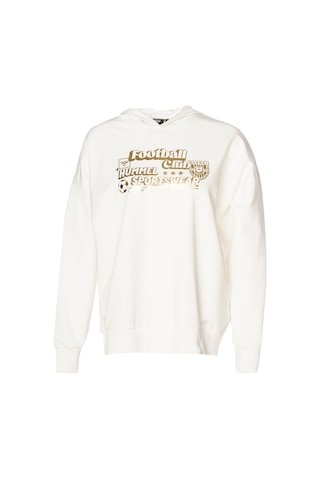 Hummel Albına Oversıze Hoodıe Kadın Hoodıe Beyaz Beyaz