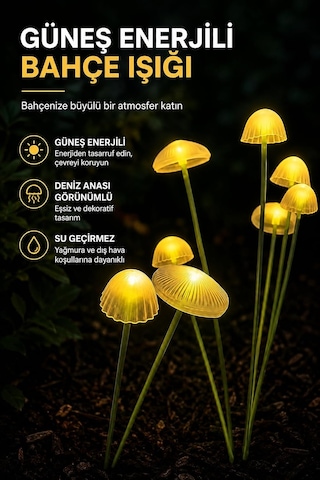 Tr 2'li Solar Bahçe Işığı 12 Lambalı Deniz Anası Su Geçirmez S200