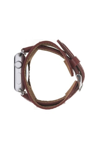 Bouletta Apple Uyumlu  Watch Deri Kordon 42-44-45 MM Cuff Kırmızı