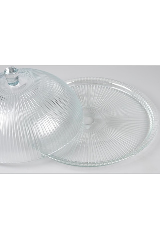 Cam Kapaklı Kek Fanusu Sunum Fanusu 32 Cm