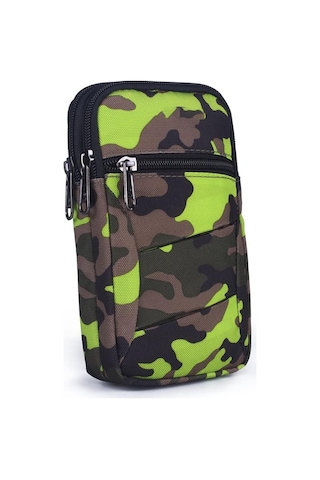 Bel Çantası Erkek Naylon Haberci Çantası Omuz Askısı Bel Çantası Kancası Bel Çantası Cep Telefonu Kılıfı Koruyucu Kılıf C Siyah