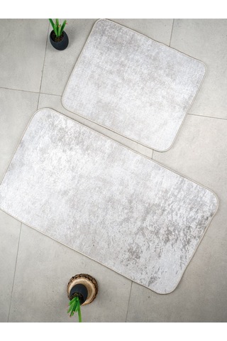 Dijital Baskılı Yıkanabilir Kaymaz Taban 2li Banyo Halısı Paspas Klozet Takımı 5090b