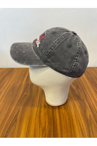Hamze Vintage Yıkamalı Eskitme Model İthal Nakışlı Unisex Cap Şapka Gri