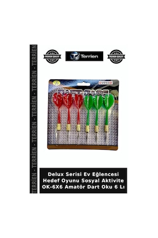 Delux Serisi Ev Eğlencesi Hedef Oyunu Sosyal Aktivite Ok-6x6 Amatör Dart Oku 6 Lı