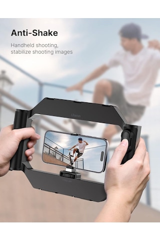 Xiaomi 15 Uyumlu U-rig Akıllı Telefon Video Rig Işıklı, Ayarlanabilir 4-7 İnç