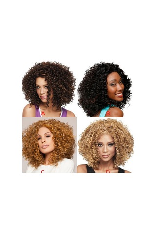 Qingmipy Kolay Takılabilen Siyah Kıvırcık Saç Peruğu - Wıg-142b, Yüksek Isıya Dayanıklı Lif, 40cm Uzunluk Diğer