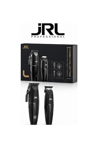 Jrl Onyx Combo Serisi 2'li Standlı Tıraş Makinesi Seti 2020 Clipper + 2020 Trimmer Siyah