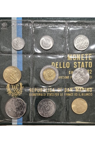 San Marino 1982 Hatıra Set 9 Adet 1-500 Liret Orijinal Kutusunda Kitapçığıyla Çil.