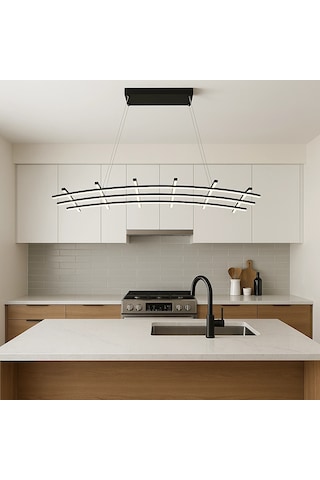 Soop Izgara Led Avize Sarkıt Avize 120x40 Cm 108 Watt Siyah